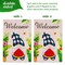 G128 Combo Pack: Garden Flag Stand Black 36 in x 16 in & Garden Flag Summer Decoration Welcome Gnome with Watermelon Slice 12"x18" Double-Sided Blockout Fabric